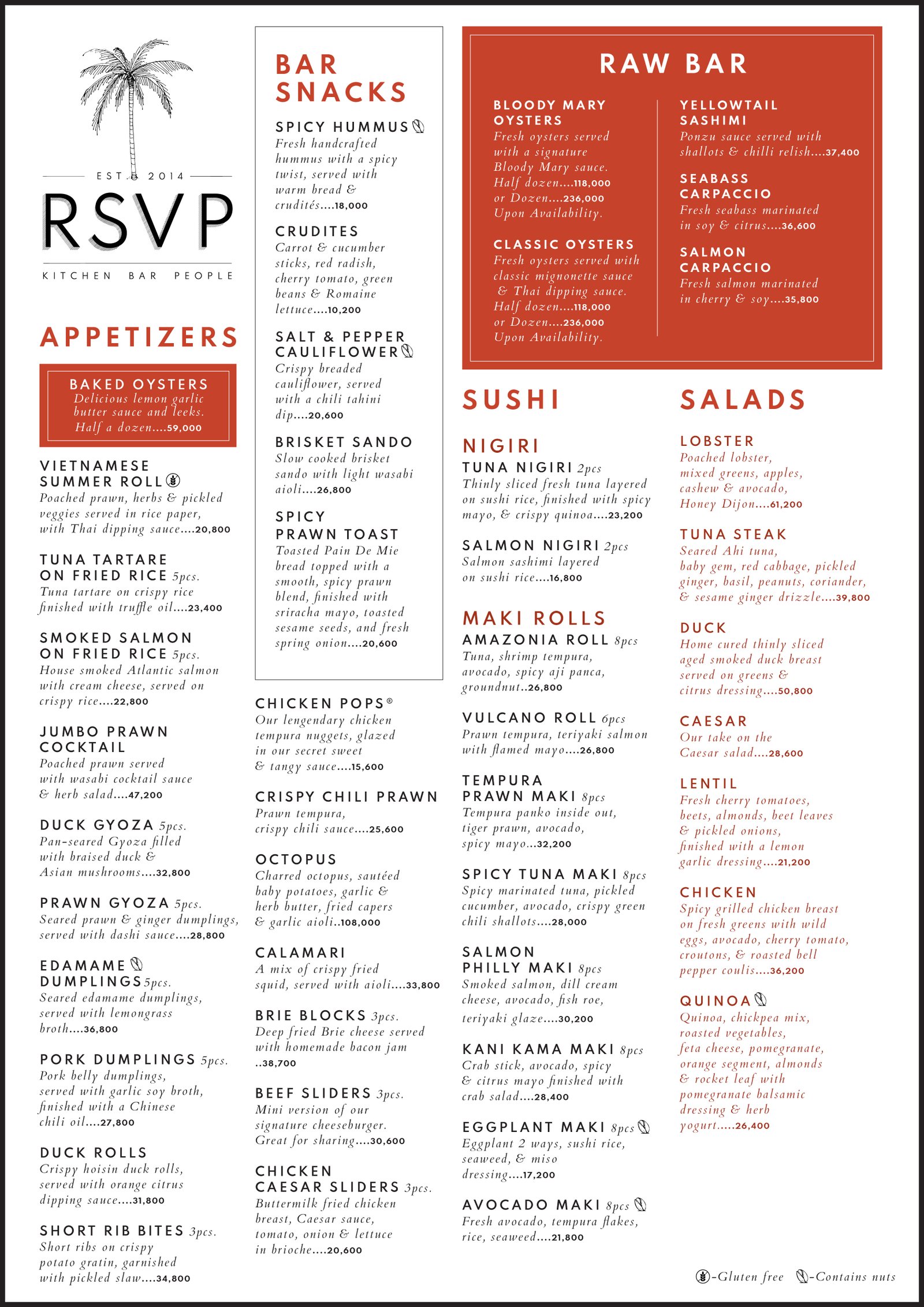 RSVP Food Menu